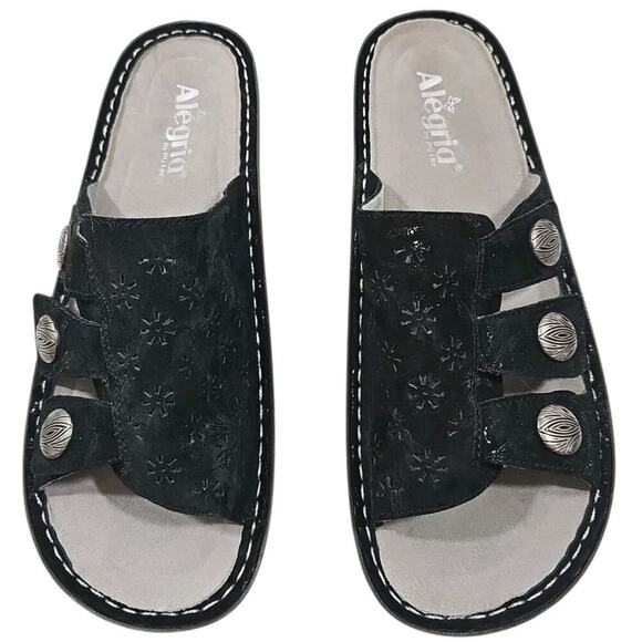 Alegria Leather Adjustable Slide Sandals Julee Vinely Size 42 (US 11.5-12) NEW!! - Picture 1 of 16